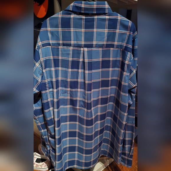 DIXXON Fortunate Youth Navy and White Plaid Flannel Shirt - Picture 3 of 4